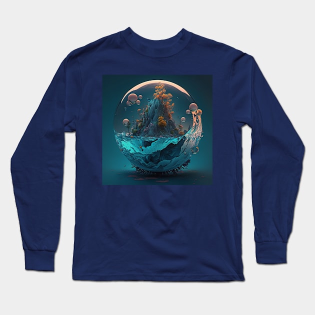 a mountain in a crystal ball Long Sleeve T-Shirt by Flowerandteenager